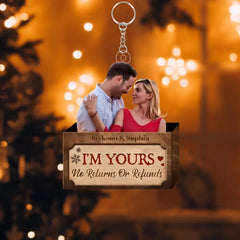 Personalized Photo Couple Keychain-I'm Yours No Returns Or Refunds，Couple Gift