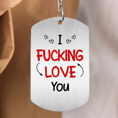 Custom Personalized Couple Photo Aluminum Keychain - I Love You