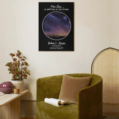 Custom Night Sky Map Canvas Wall Art - Personalized Anniversary Gift