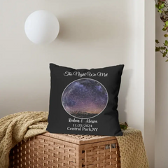 Under This Sky It All Began - Personalized Photo Upload Custom Sky Star Map Pillow