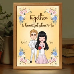 Together Is A Beautiful Place To Be - Personalized Custom Couple Frame Box