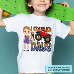 I Crushed 100 Days - Personalized Custom Youth T-Shirt - Gift For Kids, Family Members