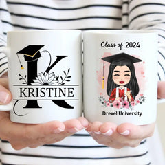 Personalized Custom Mug - Graduation Class Of 2024 ,  Clipart Flower