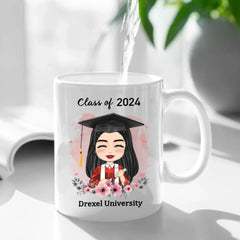 Personalized Custom Mug - Graduation Class Of 2024 ,  Clipart Flower