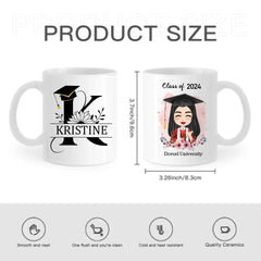 Personalized Custom Mug - Graduation Class Of 2024 ,  Clipart Flower