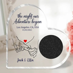 The Night Our Stars Aligned - Personalized Gifts Custom Constellation Star Map Acrylic Plaque Gift For Him Her, For Couples