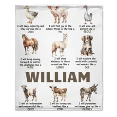 Personalized Custom Name Blanket - I Will Show Kindness To Those Around Me Like A Llama