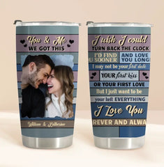 Personalized Tumbler - Custom Photo Couple Turn Back The Clock