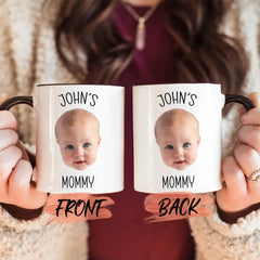 Personalized Baby Face Photo Mug For Mommy Daddy Grandpa Grandma