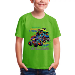 Monster Truck Custom T-shirt Gift for Kids, Personalized Gift for Toddler Boy