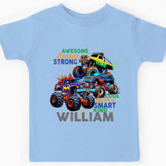 Monster Truck Custom T-shirt Gift for Kids, Personalized Gift for Toddler Boy