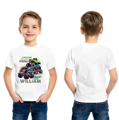 Monster Truck Custom T-shirt Gift for Kids, Personalized Gift for Toddler Boy