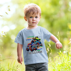 Monster Truck Custom T-shirt Gift for Kids, Personalized Gift for Toddler Boy