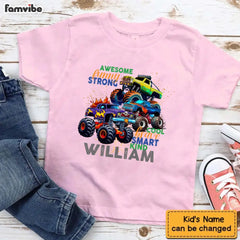 Monster Truck Custom T-shirt Gift for Kids, Personalized Gift for Toddler Boy