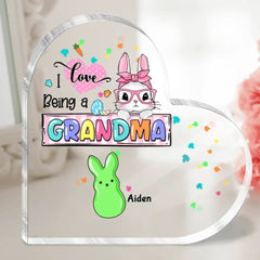 I Love Being A Grandma - Personalized Custom Heart-Shaped Acrylic Plaque