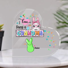 I Love Being A Grandma - Personalized Custom Heart-Shaped Acrylic Plaque