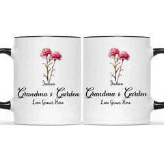 Grandma's Garden Birth Flowers - Personalized Accent Mug Gift For Grandma, Mommy