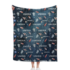 Personalized Custom Outerspace Blanket With Name