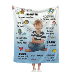 Personalized Custom Upload Photo Blanket, Inspiring Gift For Grandson