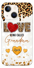 LOVE Being Called Grandma - Leopard Pattern - Personalized Phone Case