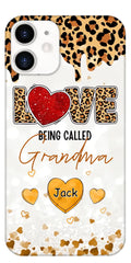 LOVE Being Called Grandma - Leopard Pattern - Personalized Phone Case