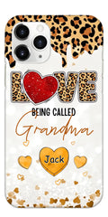 LOVE Being Called Grandma - Leopard Pattern - Personalized Phone Case