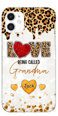 LOVE Being Called Grandma - Leopard Pattern - Personalized Phone Case