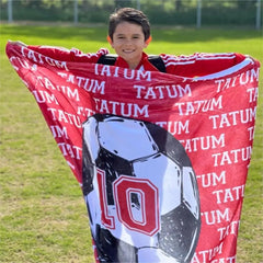 Personalized Custom Soccer ball Name Blanket, Soccer Room Decor