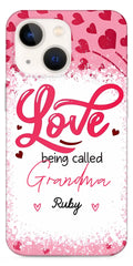 Love Is Being Called Grandma Pink Heart Grandma Nana With Kids Personalized Phone Case