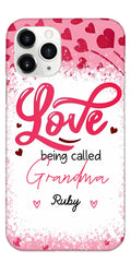 Love Is Being Called Grandma Pink Heart Grandma Nana With Kids Personalized Phone Case