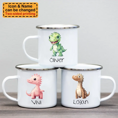 Personalized Truck Train Airplane Vehicles / Dinosaur Mug for Kids - Hot Chocolate / Milk Mug