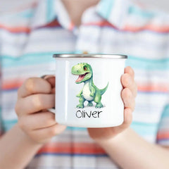 Personalized Truck Train Airplane Vehicles / Dinosaur Mug for Kids - Hot Chocolate / Milk Mug