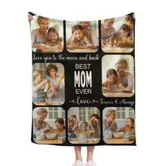 Personalized Custom Photo Blanket - Best Grandma Ever Best Mom Ever