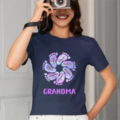 Family Personalized Custom Unisex T-shirt - Birthday Gift For Grandma, Happiness Is Being A Grandma