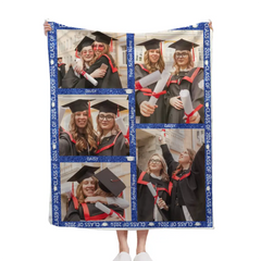 Personalized Custom Photo Graduation Blanket, Class of 2024 Gift