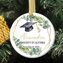 Personalized Graduation Keepsake Ceramic Ornament - Custom Graduation Gift