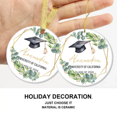 Personalized Graduation Keepsake Ceramic Ornament - Custom Graduation Gift