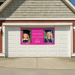 Then And Now Graduate Personalized Photo Banner, Party Supplies