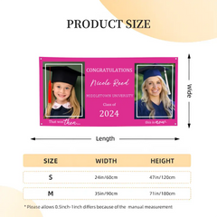 Then And Now Graduate Personalized Photo Banner, Party Supplies