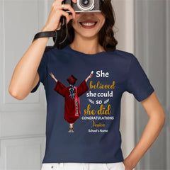 Personalized T Shirt Graduation Girl - She Did It