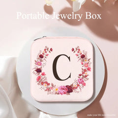 Personalized Initial Travel Jewelry Case for Women - Gift for Mom