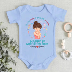 Mother and Baby - You're doing a great job mommy happy 1st mother's day - Personalized Baby Onesie