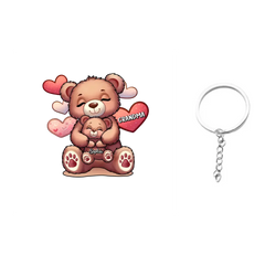 Cute Grandma Bear Mama Bear With Kids Personalized Acrylic Keychain