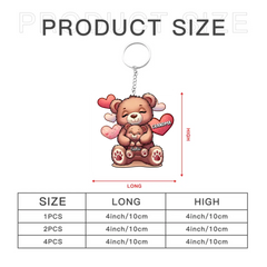 Cute Grandma Bear Mama Bear With Kids Personalized Acrylic Keychain