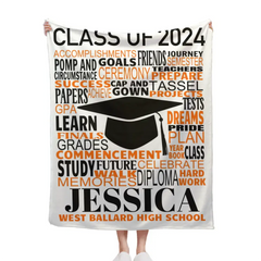 Custom Graduation Gift Class of 2024 Graduation Blanket