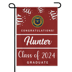 Custom Graduation School Logo Flag, College Class of 2024 Grad Flag