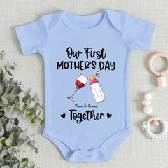 Personalized Baby Onesie/ T-shirt - Mother's Day Gift Idea For Baby/Mom - Our First Mother's Day Together