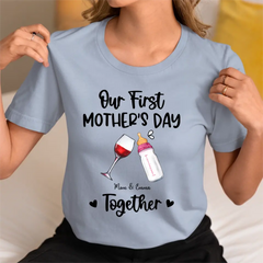 Personalized Baby Onesie/ T-shirt - Mother's Day Gift Idea For Baby/Mom - Our First Mother's Day Together