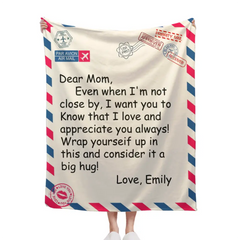 Mothers Day Gifts - Personalized Custom Blanket - Letter to Mom