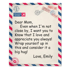 Mothers Day Gifts - Personalized Custom Blanket - Letter to Mom